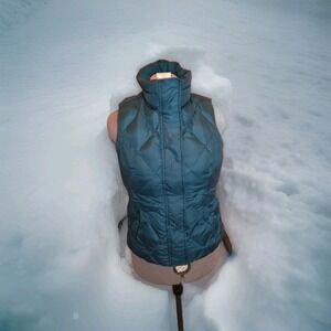 Eddie Bauer Goose Down Quilted  Puffer Vest Woman's  Small  Dark Green